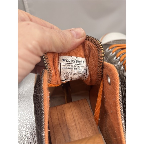 Vintage Converse All Stars Mens Quilted Canvas Greyish Sneakers Sz 11 Excellent - Picture 5 of 9